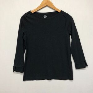 J. Crew Women Cotton Slub Tee T-Shirt Top Size Extra Small XS Black B254 -3